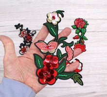 Load image into Gallery viewer, Beaded Rose Flower Appliqué Patches