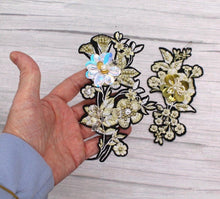 Load image into Gallery viewer, Beaded Rose Flower Appliqué Patches