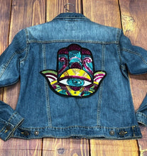 Load image into Gallery viewer, Khamsa Hamsa Hand of Fatima Sequin Eye Applique Patch