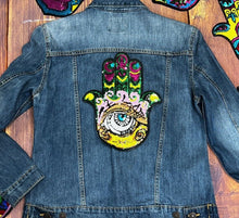 Load image into Gallery viewer, Khamsa Hamsa Hand of Fatima Sequin Eye Applique Patch