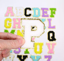 Load image into Gallery viewer, Fuzzy Chenille Patch Letter 8cm Patches Iron on Sew on Alphabet Letters