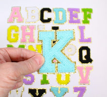 Load image into Gallery viewer, Fuzzy Chenille Patch Letter 8cm Patches Iron on Sew on Alphabet Letters