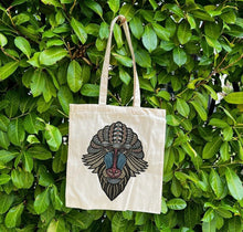 Load image into Gallery viewer, Tote with Large Mandrill Monkey 12 or 5 oz Shopping Bag