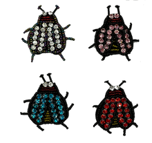 Load image into Gallery viewer, Handmade Crystal  Beaded  Bug Applique Patch