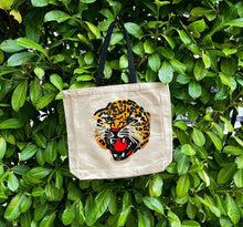 Load image into Gallery viewer, Tote with Embroidered Tiger Head 12 or 5 oz Shopping Bag