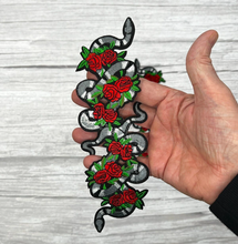 Load image into Gallery viewer, Embroidered Snake Iron on Applique Patch