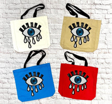 Load image into Gallery viewer, Tote with Evil All Seeing Eye 12 or 5 oz Shopping Bag