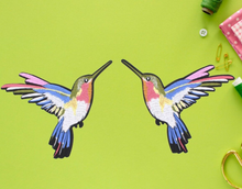 Load image into Gallery viewer, Pair Humming Bird Applique Patch