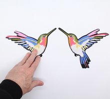 Load image into Gallery viewer, Pair Humming Bird Applique Patch