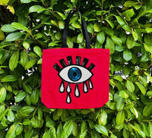 Load image into Gallery viewer, Tote with Evil All Seeing Eye 12 or 5 oz Shopping Bag