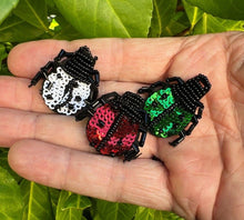 Load image into Gallery viewer, Handmade Beaded Ladybird and Bug Applique Patch