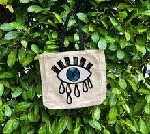 Load image into Gallery viewer, Tote with Evil All Seeing Eye 12 or 5 oz Shopping Bag