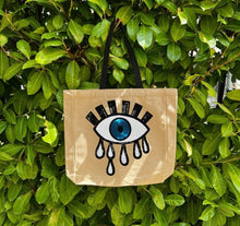 Load image into Gallery viewer, Tote with Evil All Seeing Eye 12 or 5 oz Shopping Bag
