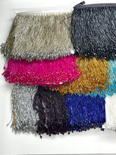 Load image into Gallery viewer, Heavy Beaded Fringe Trimmed  With Tear Drop Bottom Tasselling