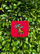 Load image into Gallery viewer, Tote with Tigers and Palm Tree 12 or 5 oz Shopping Bag