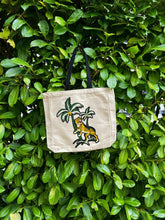 Load image into Gallery viewer, Tote with Tigers and Palm Tree 12 or 5 oz Shopping Bag