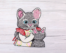 Load image into Gallery viewer, Mum  Cat  With Kitten  Applique Patch