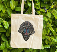 Load image into Gallery viewer, Tote with Large Mandrill Monkey 12 or 5 oz Shopping Bag