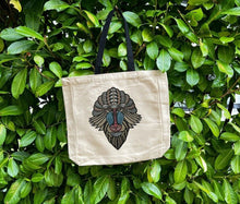 Load image into Gallery viewer, Tote with Large Mandrill Monkey 12 or 5 oz Shopping Bag