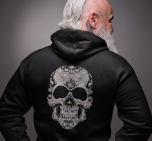 Load image into Gallery viewer, Skull Hoodie with Black & Silver Rhinestones