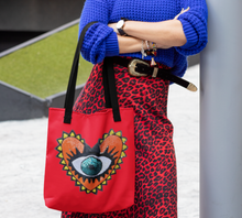 Load image into Gallery viewer, Tote with Sequin Evil Eye 12 or 5 oz Shopping Bag