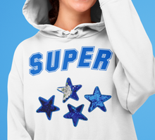 Load image into Gallery viewer, Blue Sequin Star 4 Piece Applique Patch