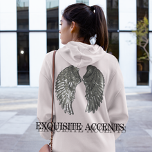 Load image into Gallery viewer, 1 Pair of Iron on Silver Gold or Black Sequin Lace Appliques Angel Wings