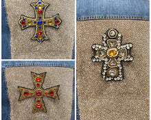 Load image into Gallery viewer, Cross Embellished with Rhinestones and Crystals Applique Patch