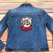Load image into Gallery viewer, Large Cat With A  Gold Crown Applique Patch