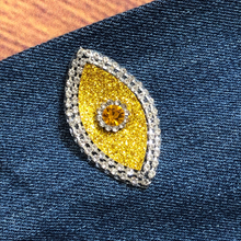 Load image into Gallery viewer, Evil Eye Patch Coloured Crystal Embellished Appliqué  Patch