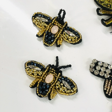 Load image into Gallery viewer, Handmade 3D  Crystal & Sequin Embellished Bumblebee Patch Applique