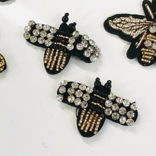 Load image into Gallery viewer, Handmade 3D  Crystal & Sequin Embellished Bumblebee Patch Applique