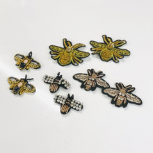 Load image into Gallery viewer, Handmade 3D  Crystal & Sequin Embellished Bumblebee Patch Applique