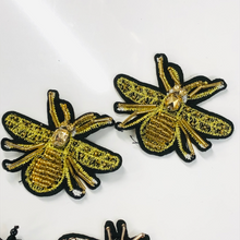 Load image into Gallery viewer, Handmade 3D  Crystal & Sequin Embellished Bumblebee Patch Applique