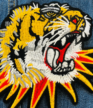 Load image into Gallery viewer, Embroidered Tiger Heads and Letters Applique Patch