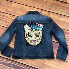Load image into Gallery viewer, Large Sequin Cat Tiger Head  Applique Patch