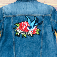 Load image into Gallery viewer, Beautiful Large Flower and Bird Patch appliqué