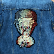 Load image into Gallery viewer, Embroidered Biker Skull Applique Patch