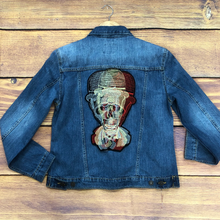 Load image into Gallery viewer, Embroidered Biker Skull Applique Patch