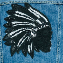 Load image into Gallery viewer, Biker Skull Indian Applique Patch