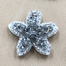 Load image into Gallery viewer, 4 Crystal Beaded Star Applique Patches