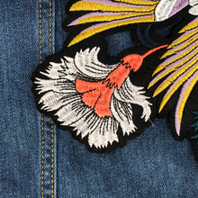 Load image into Gallery viewer, Beautiful Large Flower and Bird Patch appliqué