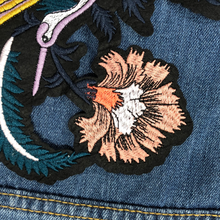 Load image into Gallery viewer, Beautiful Large Flower and Bird Patch appliqué