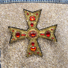 Load image into Gallery viewer, Cross Embellished with Rhinestones and Crystals Applique Patch