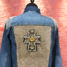 Load image into Gallery viewer, Cross Embellished with Rhinestones and Crystals Applique Patch