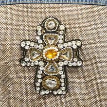 Load image into Gallery viewer, Cross Embellished with Rhinestones and Crystals Applique Patch