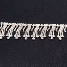 Load image into Gallery viewer, Crystal Rhinestone Tassel Trim 3 Tier Fringe