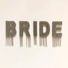 Load image into Gallery viewer, Bride  Crystal Rhinestone Waterfall Letters