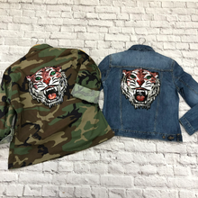 Load image into Gallery viewer, Sequin Or  Embroidered Tiger  Head Applique Patch