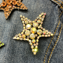 Load image into Gallery viewer, Sequin 2 Piece Crystal Stars Applique Patch